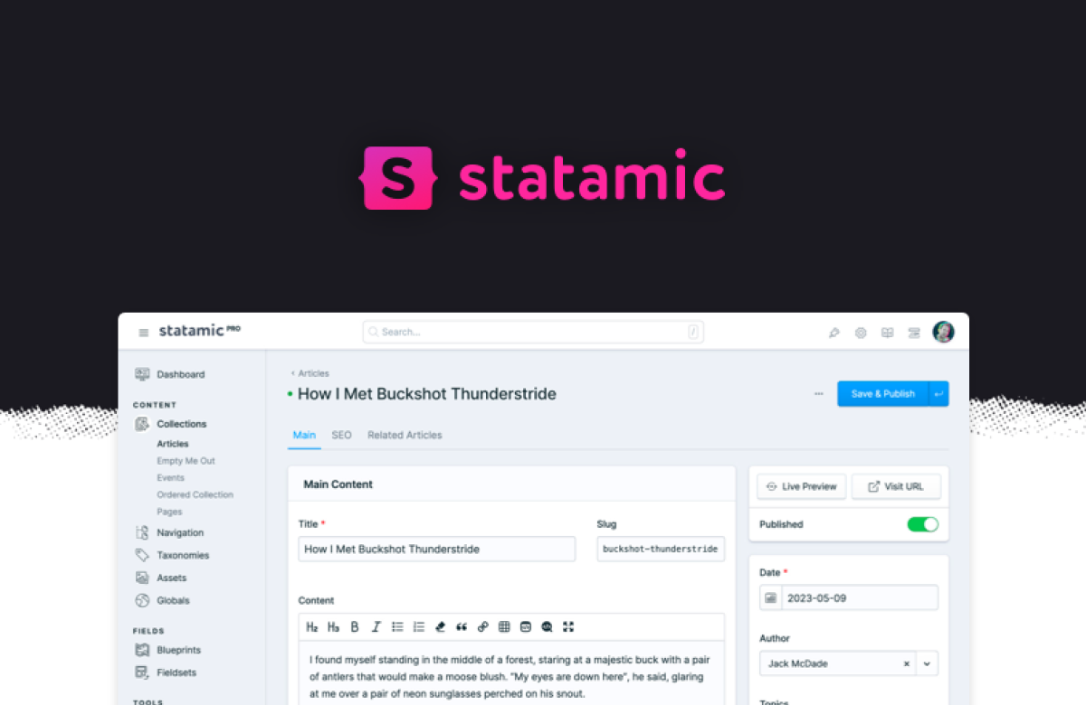 Grafische weergave van het Statamic CMS
