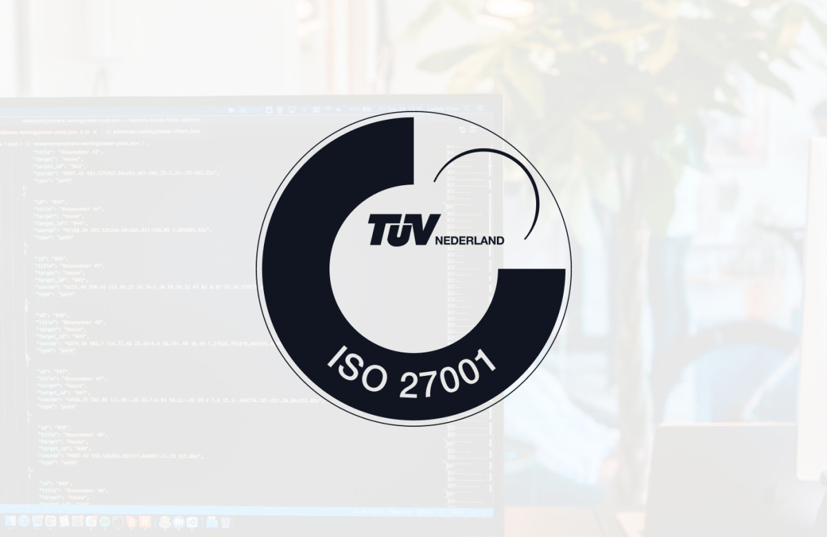 Het logo voor als je ISO 27001 gecertificeerd bent