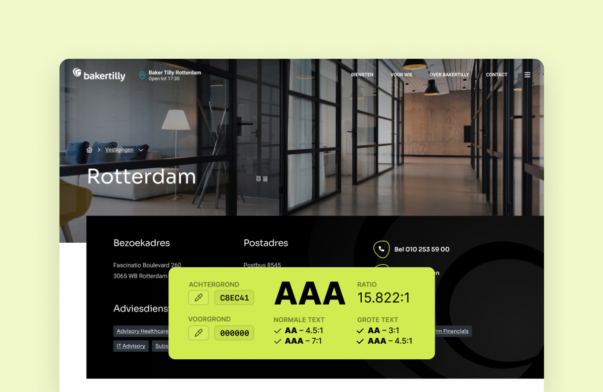 Grafische weergave van een digitaal toegankelijke website